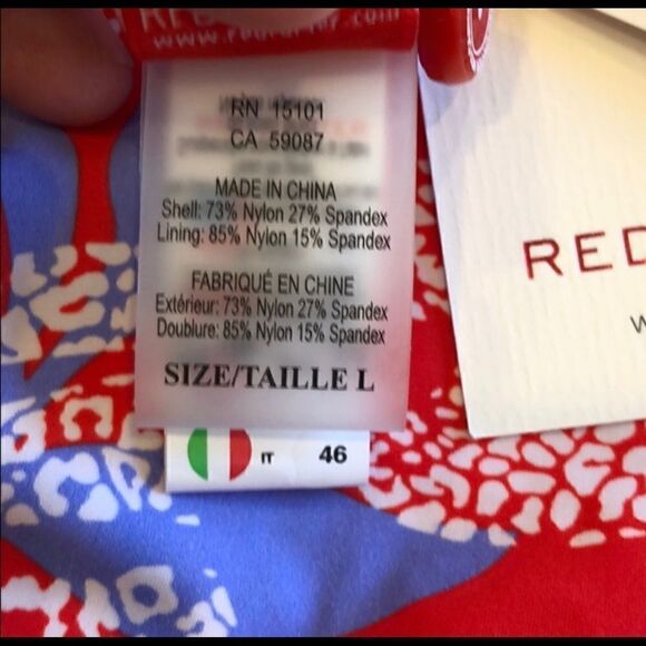 RED CARTER PLUNGING HALTER ONE PIECE SWIMSUIT L - Picture 7 of 7